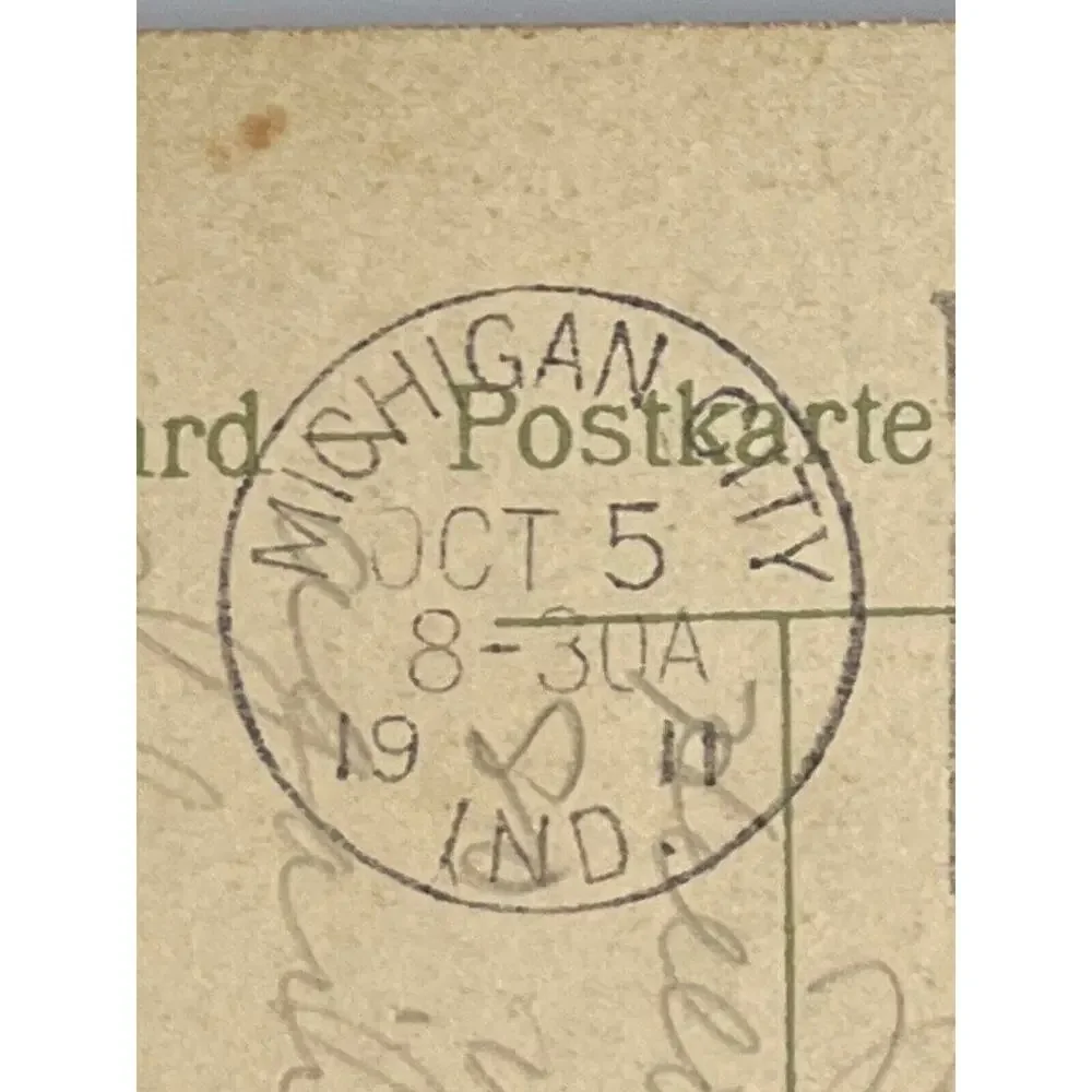 Antique 1911 Ephemera Embossed Posted Signed Postcard Best Wishes Roses Country